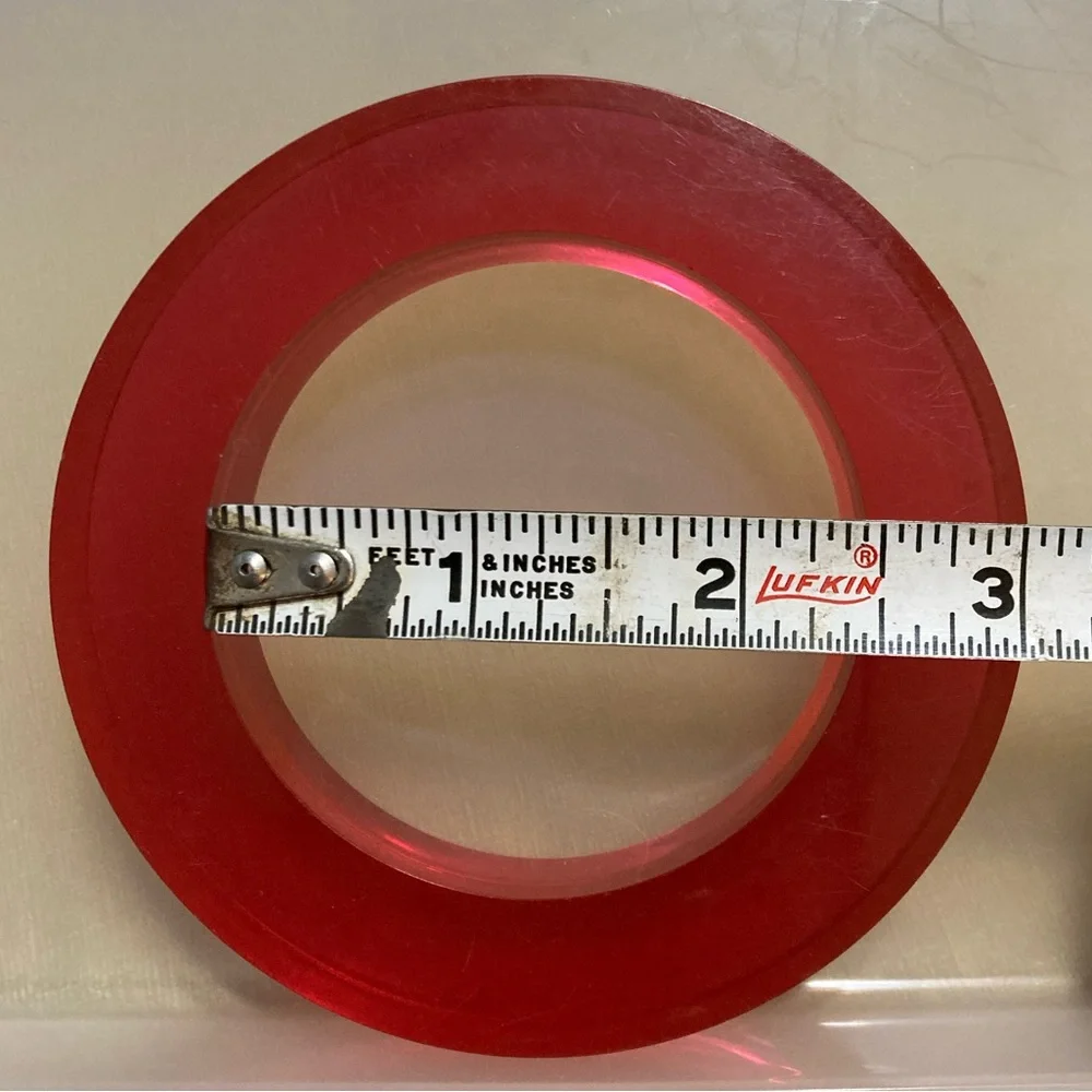 Vintage Rare Martha Sturdy Raspberry Pink Clear Resin bangle bracelet SMALL - Picture 4 of 4